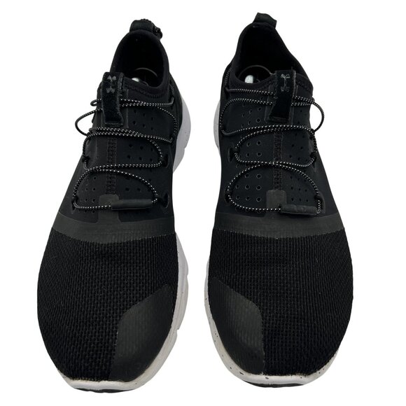 Under Armour Mens 10 Black White Lightweight Athletic Running Shoes Mesh Upper - Picture 4 of 13
